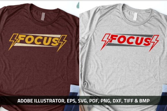 Download Focus Retro Lightning Typography T-Shirt - Typography Collection