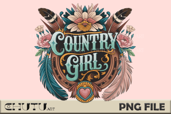Download Country Girl Floral Typography PNG - Typography Collection