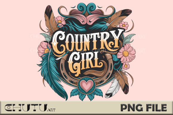 Download Country Girl Floral Typography PNG - Typography Collection