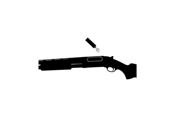 Download Shotgun with Pump Action Isolated on Whi - Gun Collection