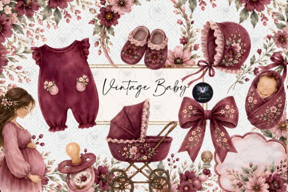 Download Burgundy Baby Vintage Clipart - Gun Collection
